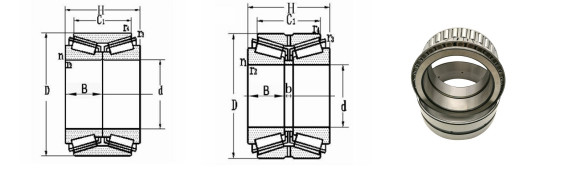 Doppelte innere 350320B Reihe des Kegelrollenlager-100*215*124 Millimeter zwei 6