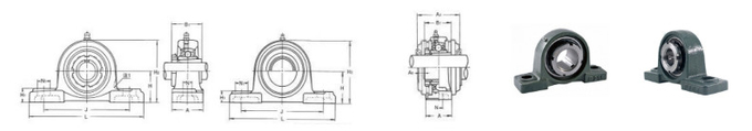Gusseisen UKP328 Zwei-Schrauben-Kissen-Gehäuse 125*388*620 mm Für schwere Bergbau-Ausrüstung 8