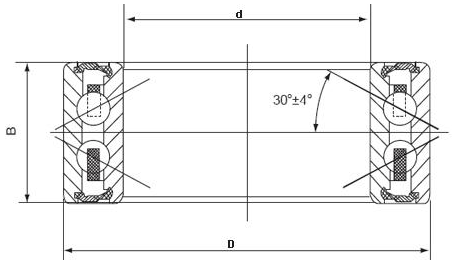 Reihen-Kugellager-Selbstklimaanlage-Kompressor-Lager des Doppelt-4608-9AC2RS 0