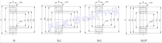 Einzelne Betonmischer-Lager-zylinderförmige Rolle der Reihen-NU208 M für Tanker-Auto 0