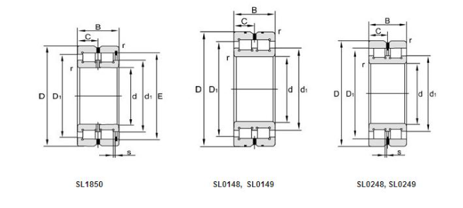Volle Ergänzungs-Zylinderrollenlager SL01 4848-A- C3 verdoppeln Reihe 240mm × 300mm × 60 Millimeter 0