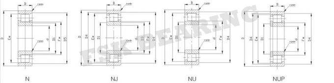 NU 210 Reihe NJ NU NUP Käfig-Radialstrahl-Last des ECJ-Zylinder-Rollenlager-gestanzten Stahls 0