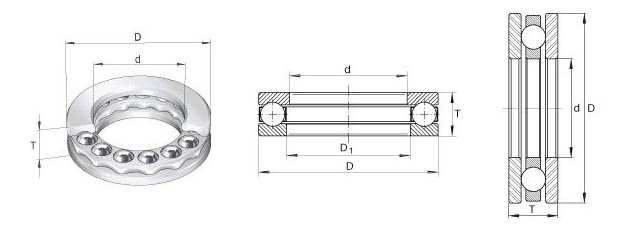Axiales 81230 M, 9230-m-zylinderförmiges Rollen-Drucklager-einzelner Richtungs-Messing-Käfig 1