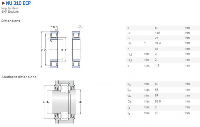 Nylonecp käfig NU-310, ECP-Zylinderrollenlager NU-311 für Luftkompressor 0