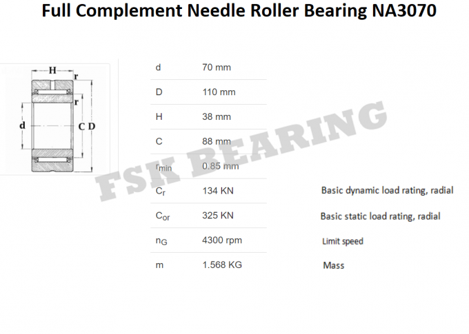 Nadel der Garantie-NA3070, die volle Ergänzung mit Innenring trägt 0